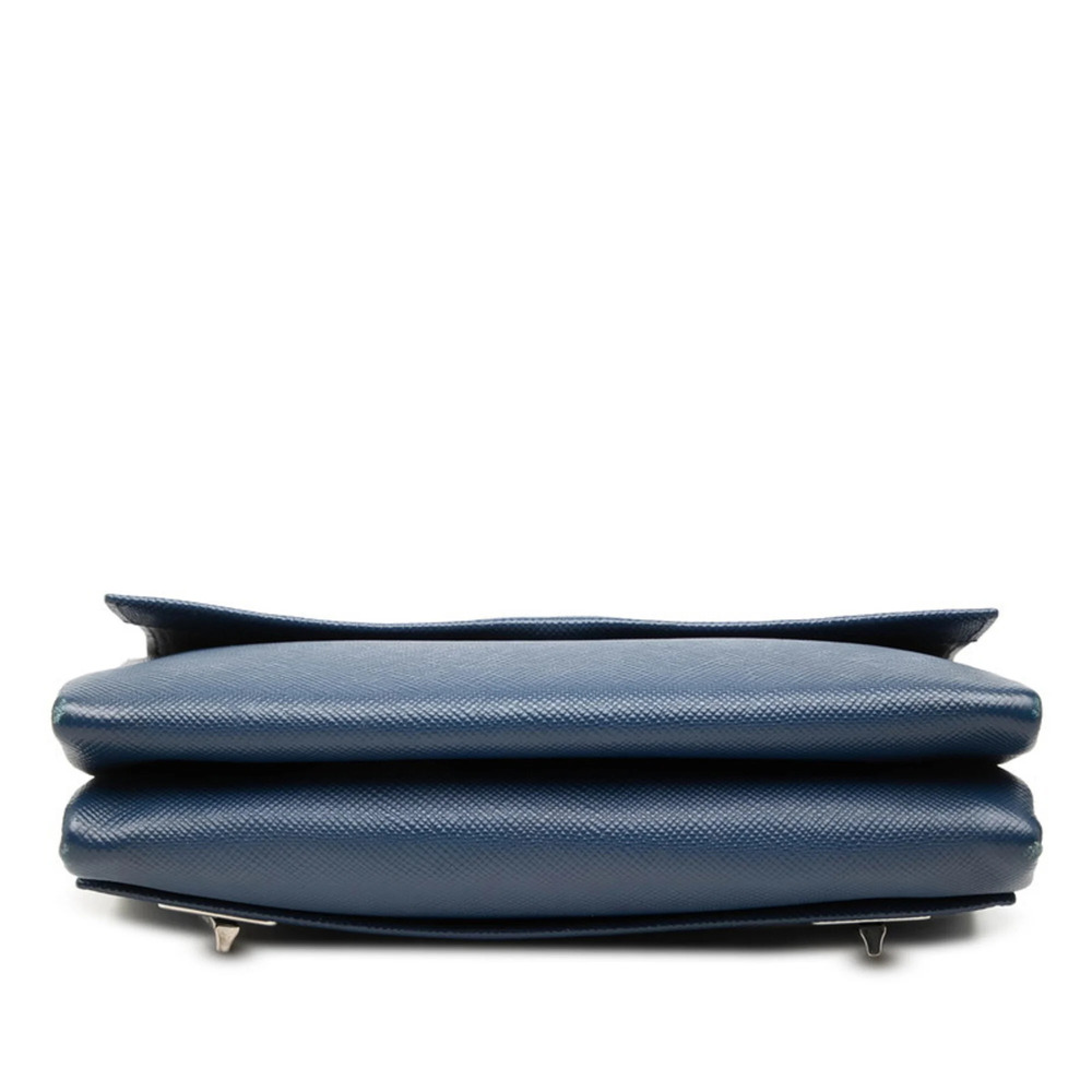PRADA Blue Leather Saffiano Shoulder Bag - Picture 3 of 6